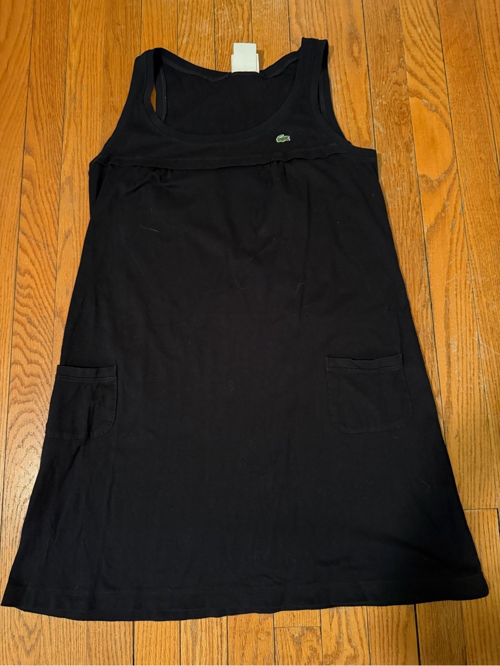 Lacoste Black Tank back cotton dress with Green Logo - Picture 2 of 4